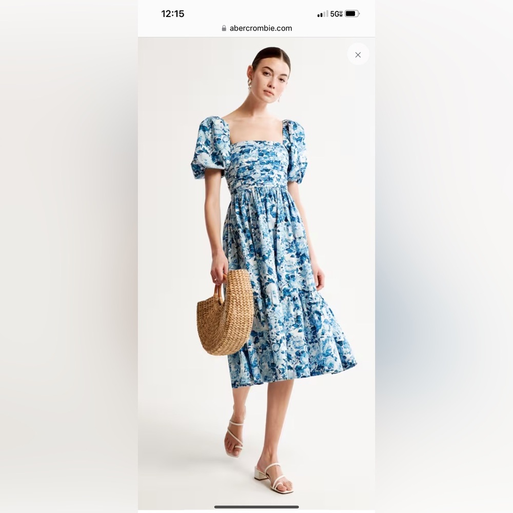 Abercrombie Emerson Puff sleeve dress size M